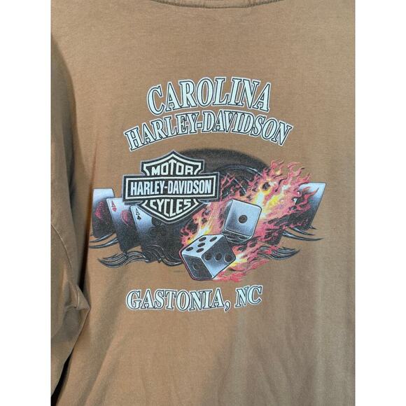 Harley Davidson Mens Brown 2007 Skull and Dice Short Sleeve Shirt - XXL - Picture 4 of 8